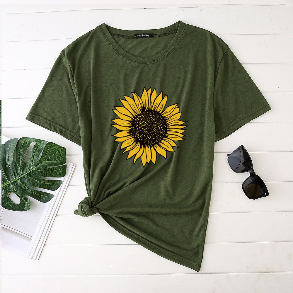 Sunny Blossom: Vibrant Sunflower Graphic Tee