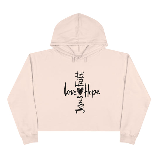 Faith & Love Jesus Crop Hoodie - Hope-Inspired Comfort Wear for Women