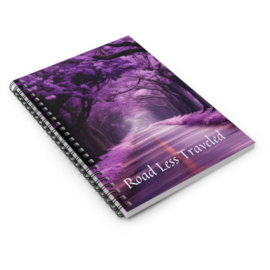 Enigmatic Purple Pathway 'Road Less Traveled' Jornal – Spiral Journal for Inspired Daily Writing (118 Pages)