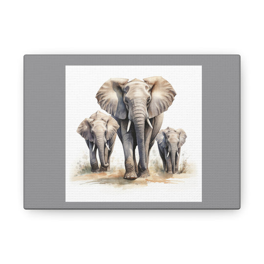 Elephant Family Bond Canvas Print – Majestic Wildlife Art for Peaceful Home Decor