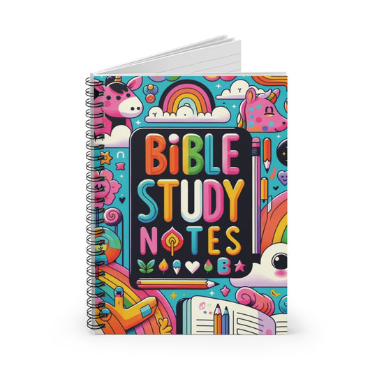 ✨ Colorful Bible Study Church Notebook – 118-Page Spiral Journal for Daily Devotion & Reflection