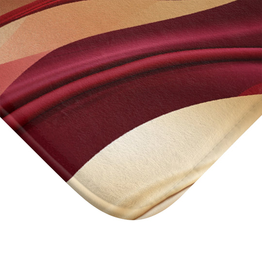 Luxurious Burgundy Waves Bathmat: Soft, Absorbent, Non-Slip