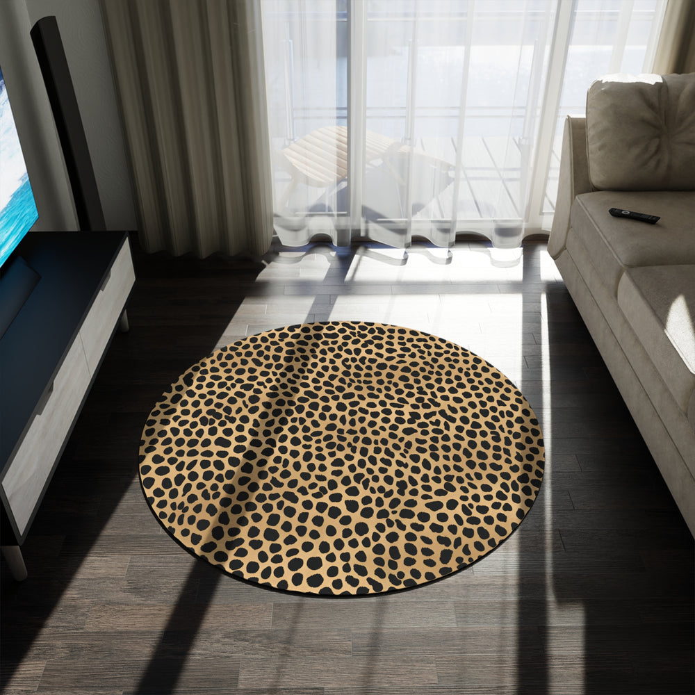 Leopard Luxe Designer Circular Rug – Bold, Chic, & Wildly Stylish