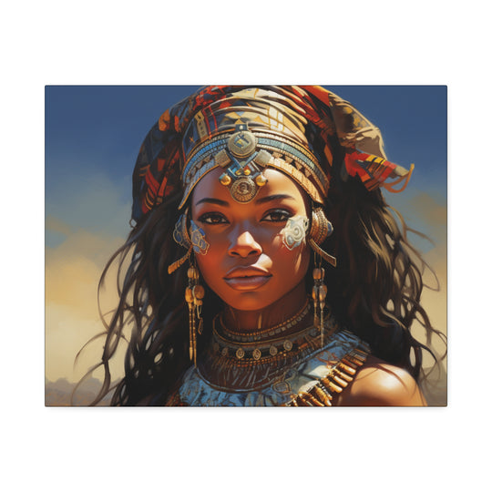 Regal Radiance' African Queen Canvas Art - Celebrate Heritage, Strength & Beauty