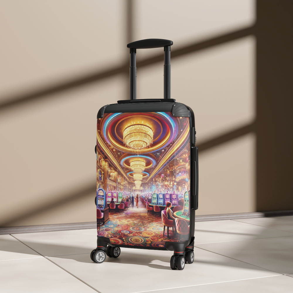 Jackpot Traveler: Elegant Casino-Themed Suitcase for Luxury Adventures