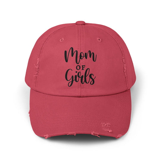 Mom of Girls Distressed Cap