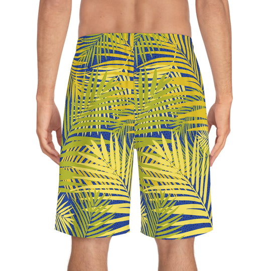 Custom Men's Board Shorts – Lightweight Beach Island Vibe Swimwear with Pockets & Elastic Waistband