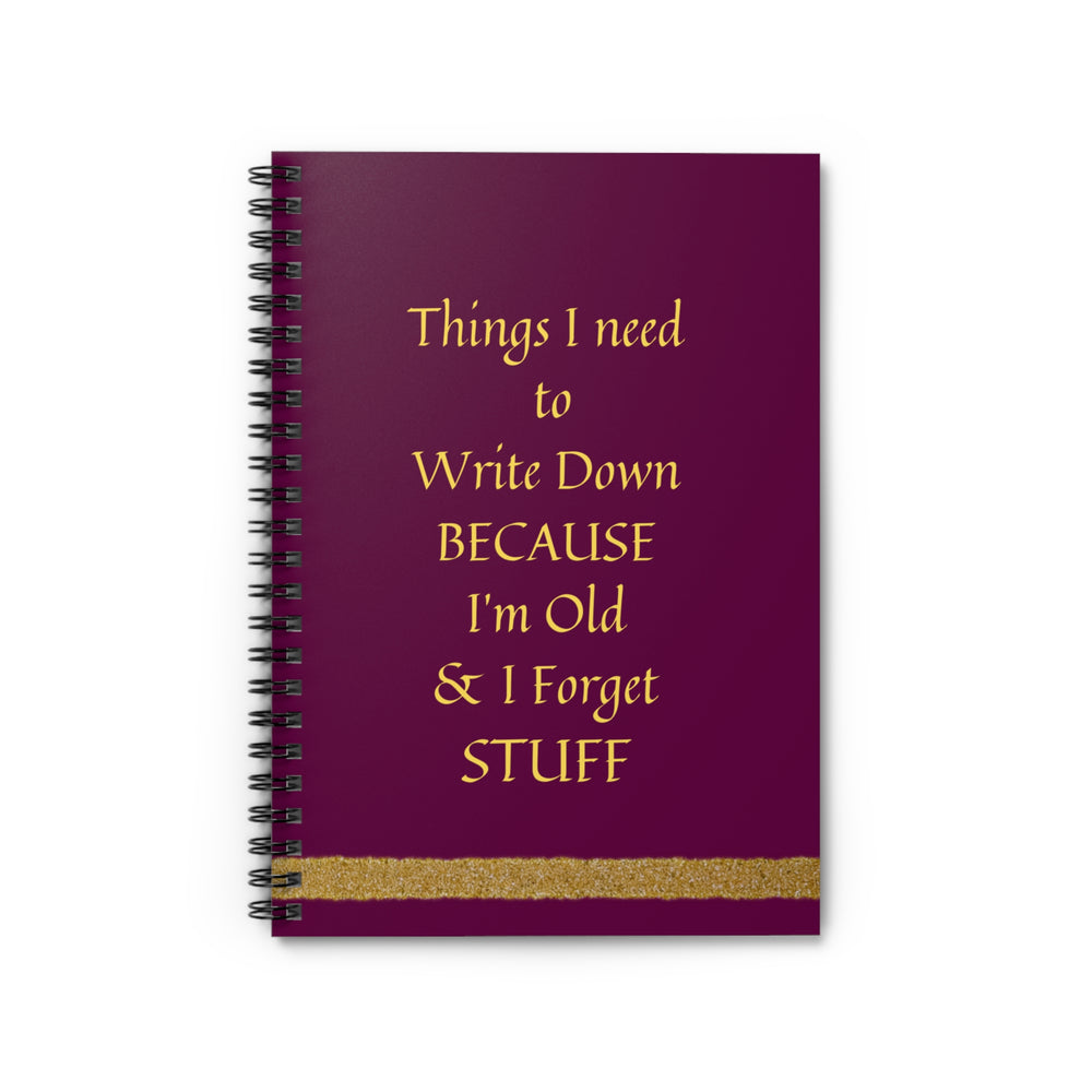 Elegant Burgundy & Gold 'Forget-Me-Not' Notebook