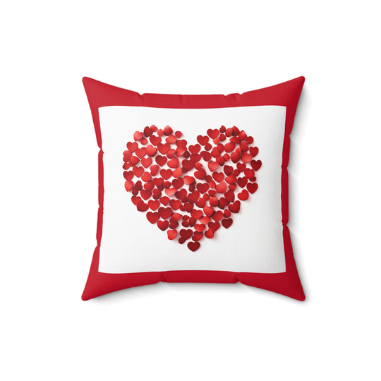 Love Embrace Heart-Shaped Red Mini Hearts Pillow – Cozy, Romantic & Decorative Accent for Every Space