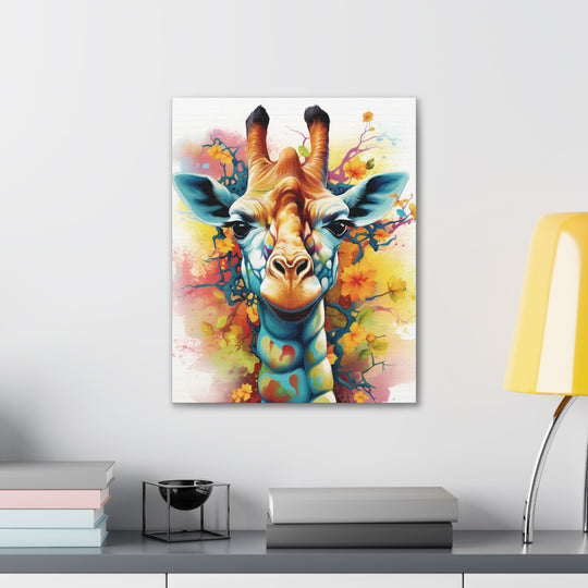 Vibrant Giraffe Canvas Art – Bold Multicolored Design for Animal Lovers & Modern Décor