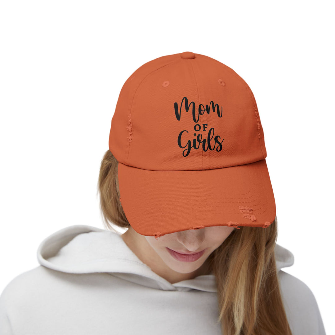 Mom of Girls Distressed Cap