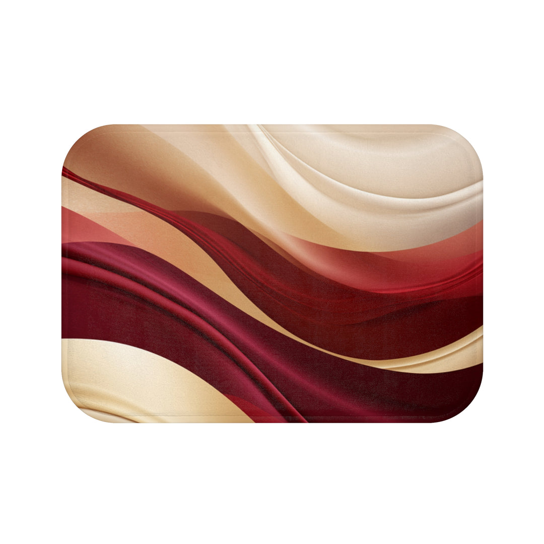 Luxurious Burgundy Waves Bathmat: Soft, Absorbent, Non-Slip