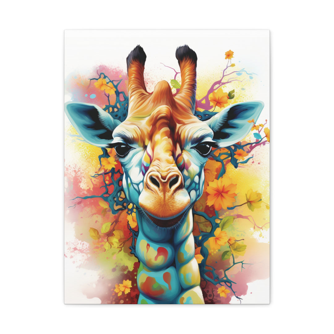 Vibrant Giraffe Canvas Art – Bold Multicolored Design for Animal Lovers & Modern Décor