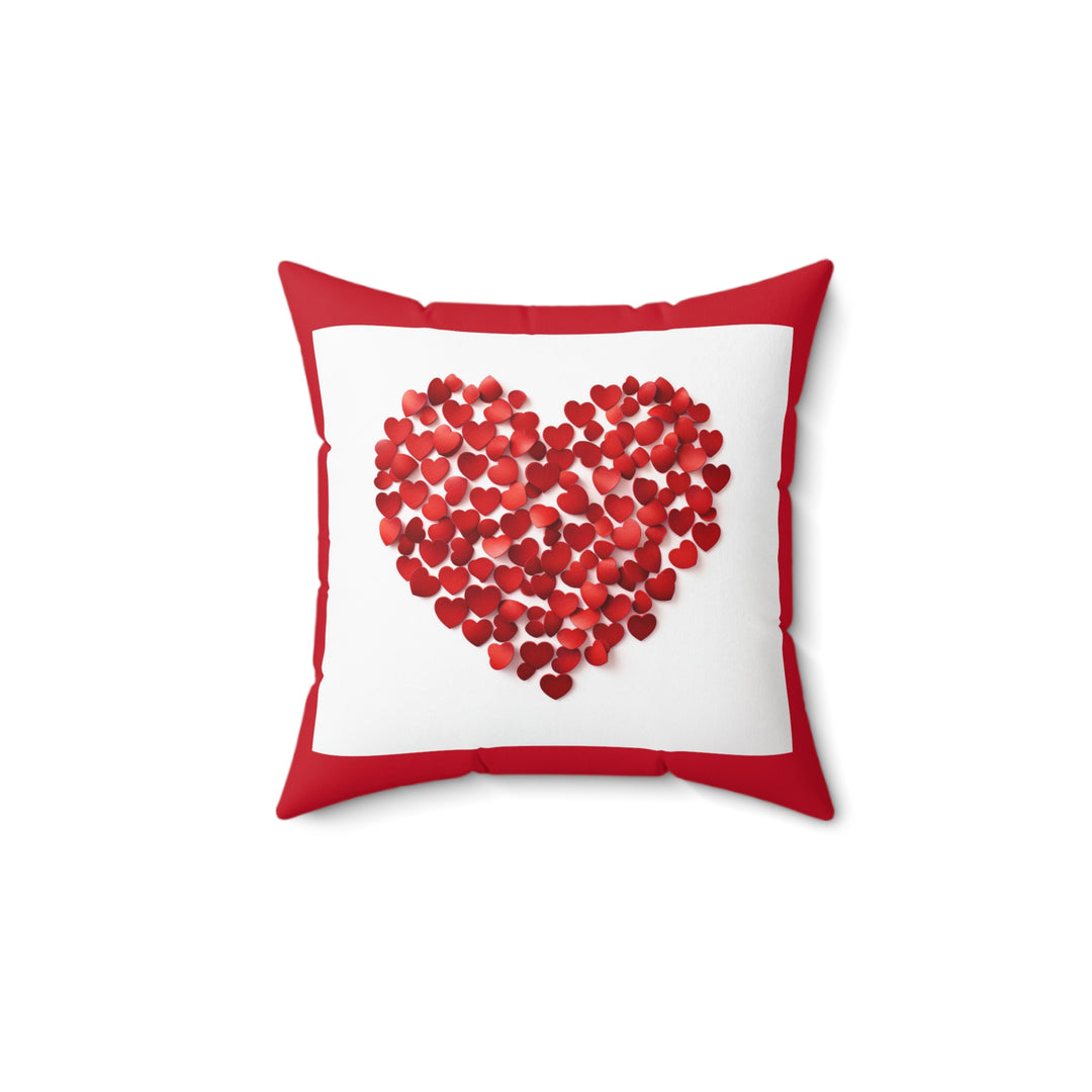 Love Embrace Heart-Shaped Red Mini Hearts Pillow – Cozy, Romantic & Decorative Accent for Every Space