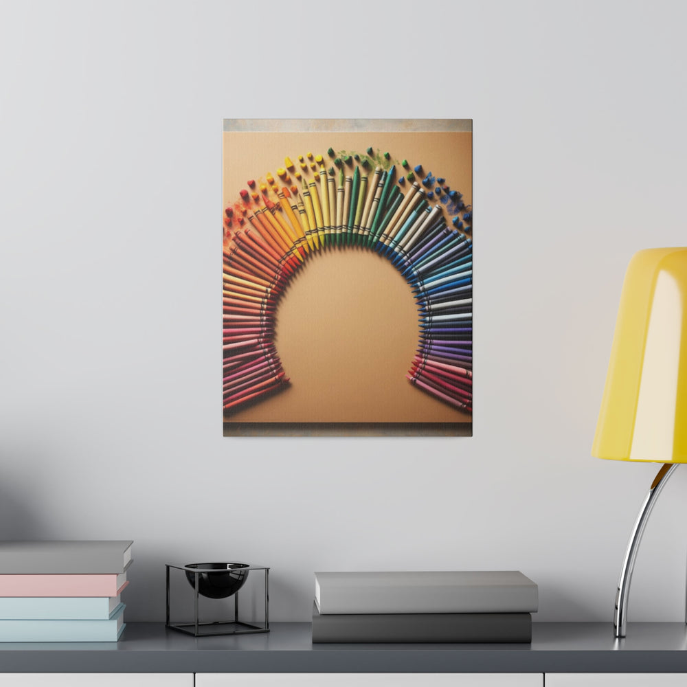 Vibrant Circular Crayons Canvas Art – Colorful Creativity for Your Space"