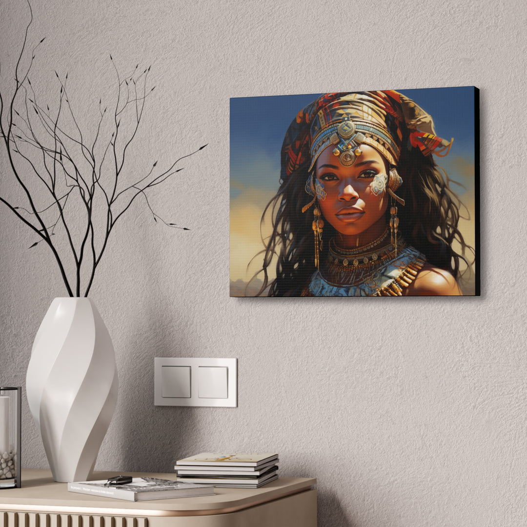 Regal Radiance' African Queen Canvas Art - Celebrate Heritage, Strength & Beauty