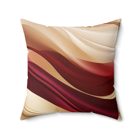 Luxury Curved Hues Pillow – Elegant Home Decor with Rich Burgundy, Tan & Brown Tones