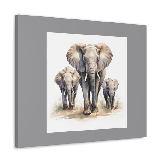 Elephant Family Bond Canvas Print – Majestic Wildlife Art for Peaceful Home Decor