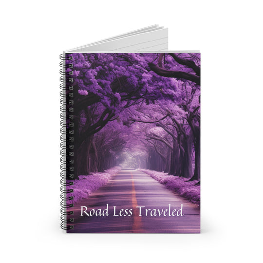 Enigmatic Purple Pathway 'Road Less Traveled' Jornal – Spiral Journal for Inspired Daily Writing (118 Pages)