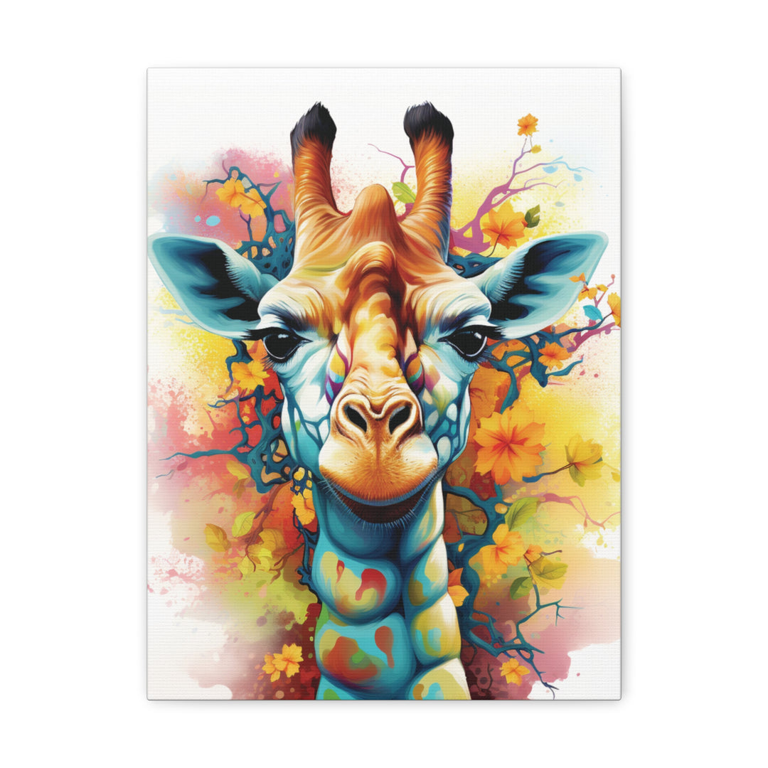 Vibrant Giraffe Canvas Art – Bold Multicolored Design for Animal Lovers & Modern Décor