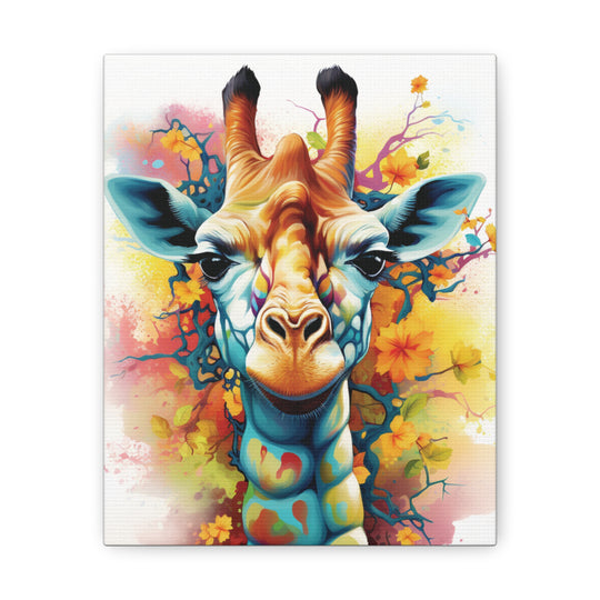 Vibrant Giraffe Canvas Art – Bold Multicolored Design for Animal Lovers & Modern Décor