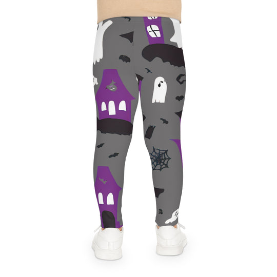 Spooky Shadows Kids Halloween Leggings – Playful Bats & Ghosts for Haunting Fun!