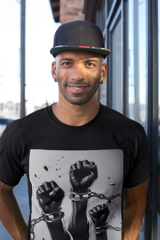 Empowerment Fist T-Shirt – African American Freedom Design | Broken Chains & Black History Month Tribute