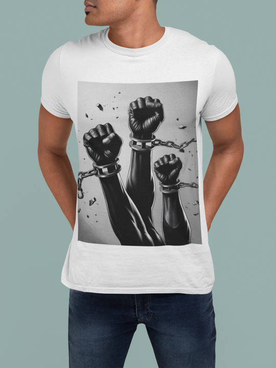 Empowerment Fist T-Shirt – African American Freedom Design | Broken Chains & Black History Month Tribute