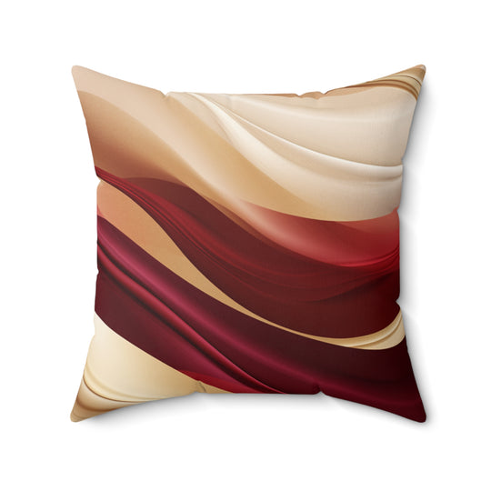 Luxury Curved Hues Pillow – Elegant Home Decor with Rich Burgundy, Tan & Brown Tones