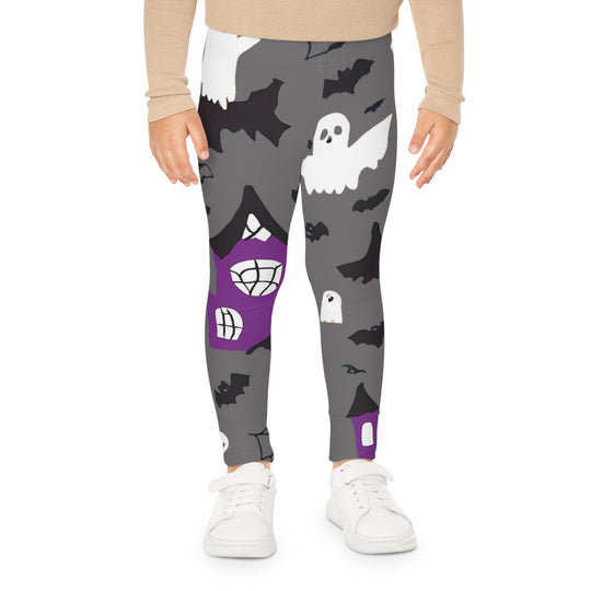 Spooky Shadows Kids Halloween Leggings – Playful Bats & Ghosts for Haunting Fun!