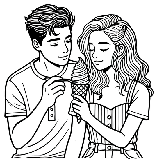 Relaxing Couples Coloring Book - INSTANT DIGITAL DOWNLOAD