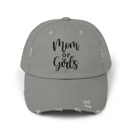 Mom of Girls Distressed Cap