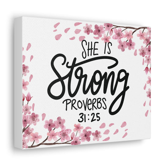 Empowered Woman Canvas Art - Celebrate Strength & Femininity with Proverbs 31:25