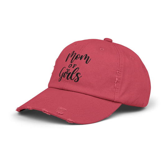 Mom of Girls Distressed Cap