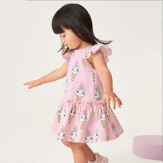 Enchanted Ice Cream Princess Dress - Pink Elegance for Girls