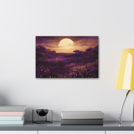 Harvest Moon Elegance: Vibrant Yellow Moon Canvas Art – Illuminate Your Space with Lunar Beauty