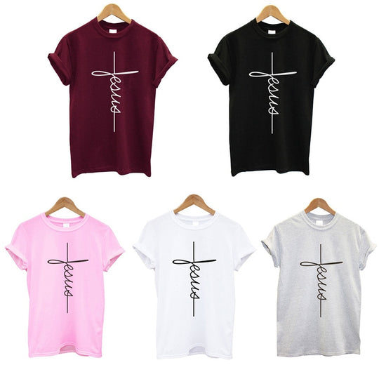 Lift My Mood, Jesus – Women's Christian Stylish Short Sleeve Cotton T-Shirt | Casual Fashion Plus Size Tees for All Seasons