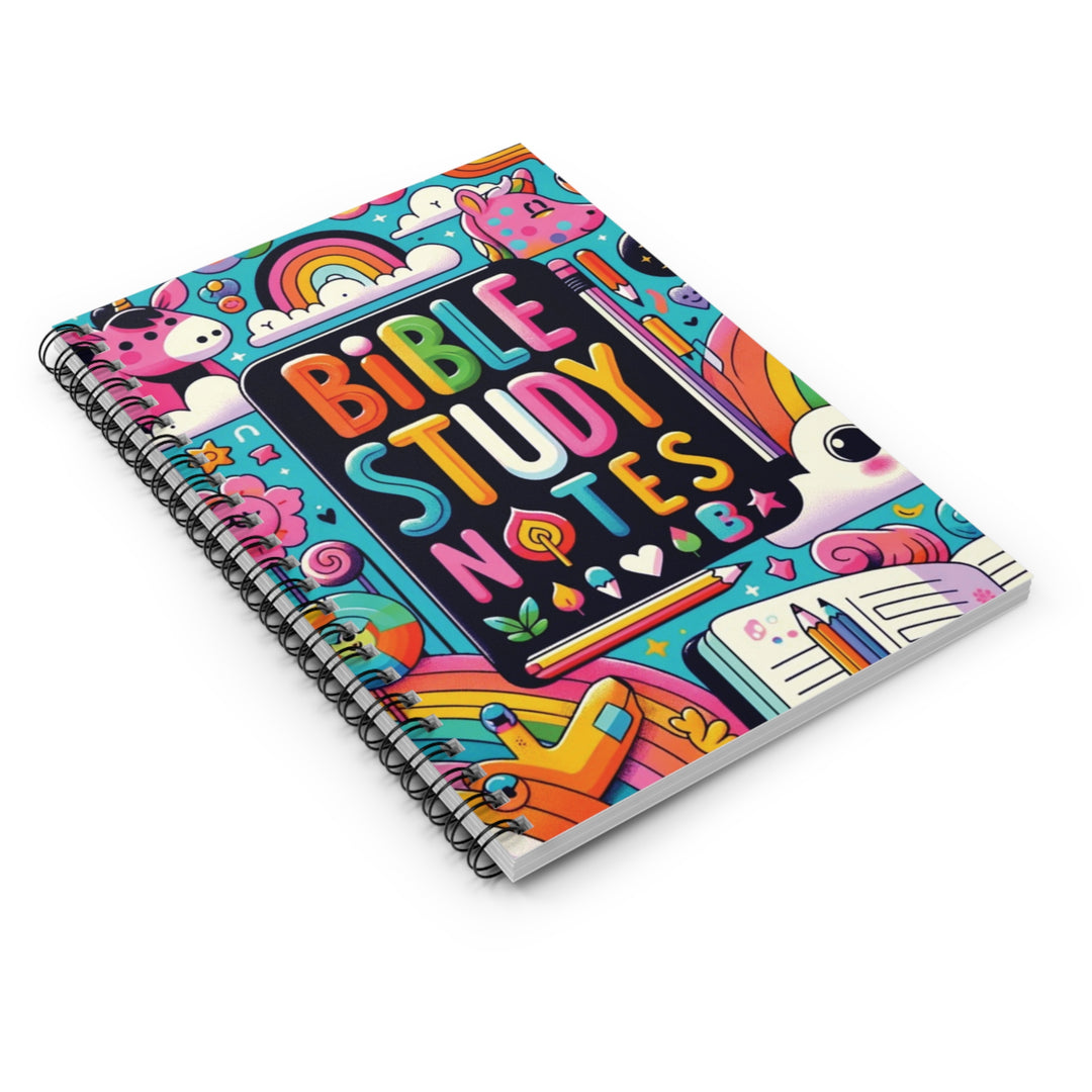 ✨ Colorful Bible Study Church Notebook – 118-Page Spiral Journal for Daily Devotion & Reflection