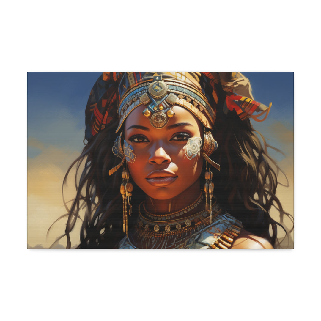 Regal Radiance' African Queen Canvas Art - Celebrate Heritage, Strength & Beauty