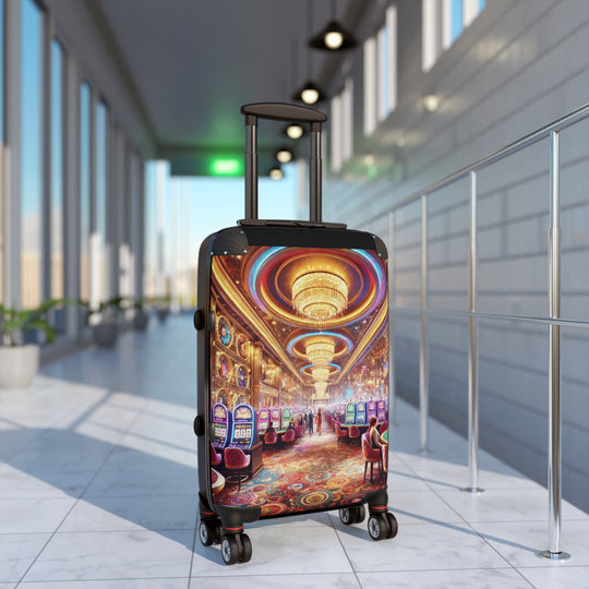 Jackpot Traveler: Elegant Casino-Themed Suitcase for Luxury Adventures