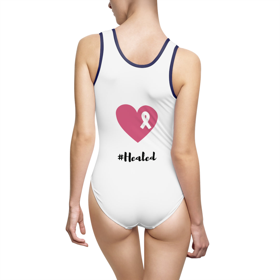 Healed Breast Cancer Awareness One-Piece Swimsuit – Fashion-Forward, Vibrant & Long-Lasting Poolside Look