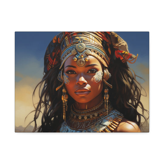 Regal Radiance' African Queen Canvas Art - Celebrate Heritage, Strength & Beauty