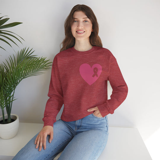 Healed Breast Cancer Awareness Sweatshirt – Cozy Unisex Crewneck for Everyday Comfort & Support"