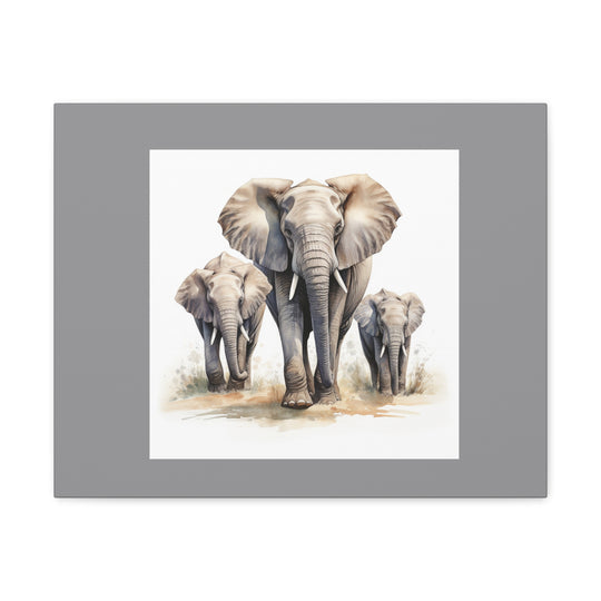 Elephant Family Bond Canvas Print – Majestic Wildlife Art for Peaceful Home Decor