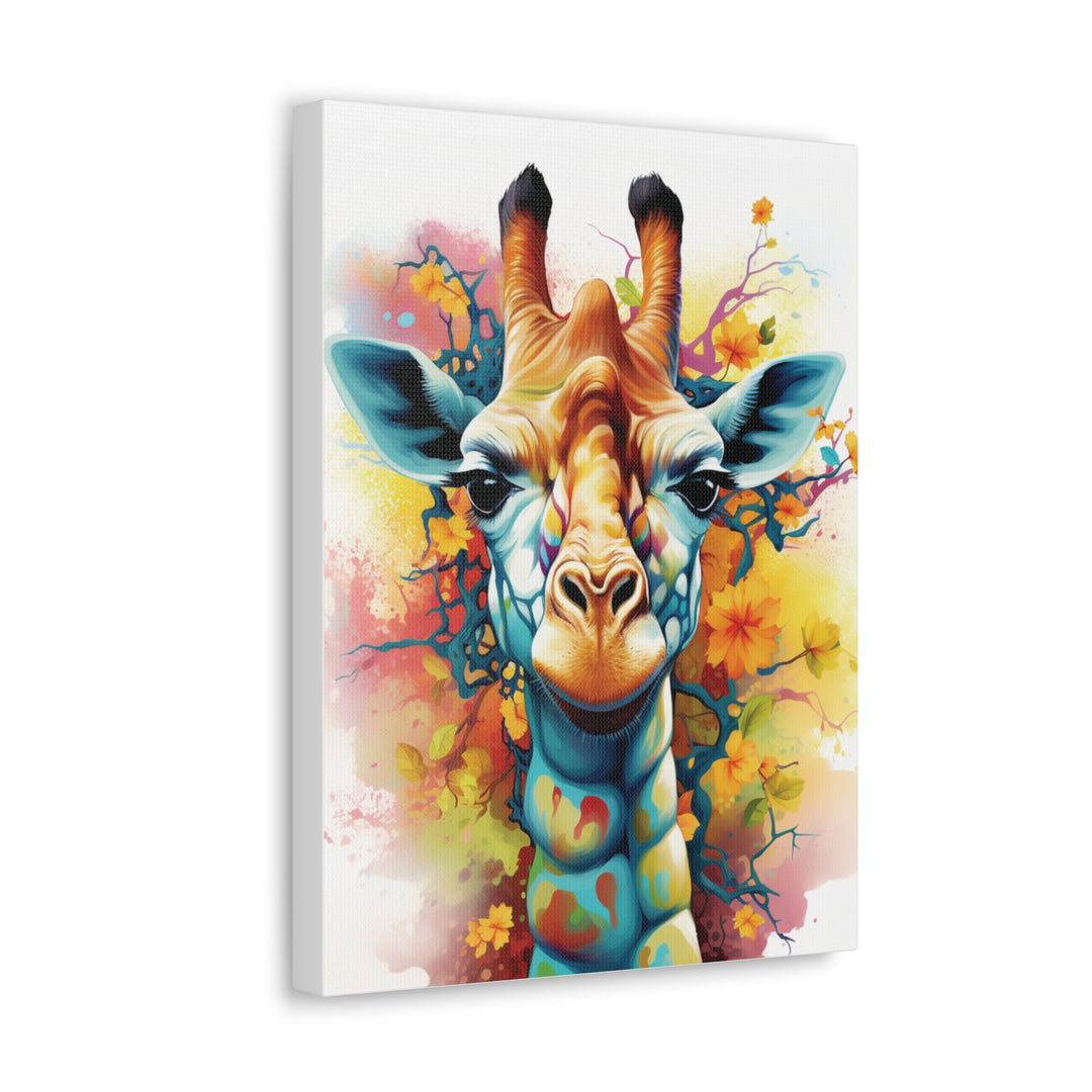 Vibrant Giraffe Canvas Art – Bold Multicolored Design for Animal Lovers & Modern Décor