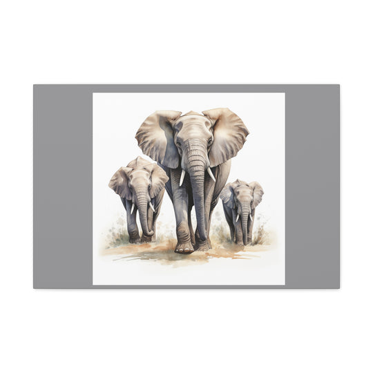 Elephant Family Bond Canvas Print – Majestic Wildlife Art for Peaceful Home Decor