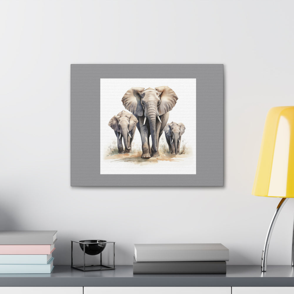 Elephant Family Bond Canvas Print – Majestic Wildlife Art for Peaceful Home Decor