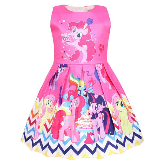 Enchanted Princess Cartoon Dress – Magical Kids Summer Outfit for Ages 3-12