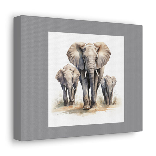 Elephant Family Bond Canvas Print – Majestic Wildlife Art for Peaceful Home Decor