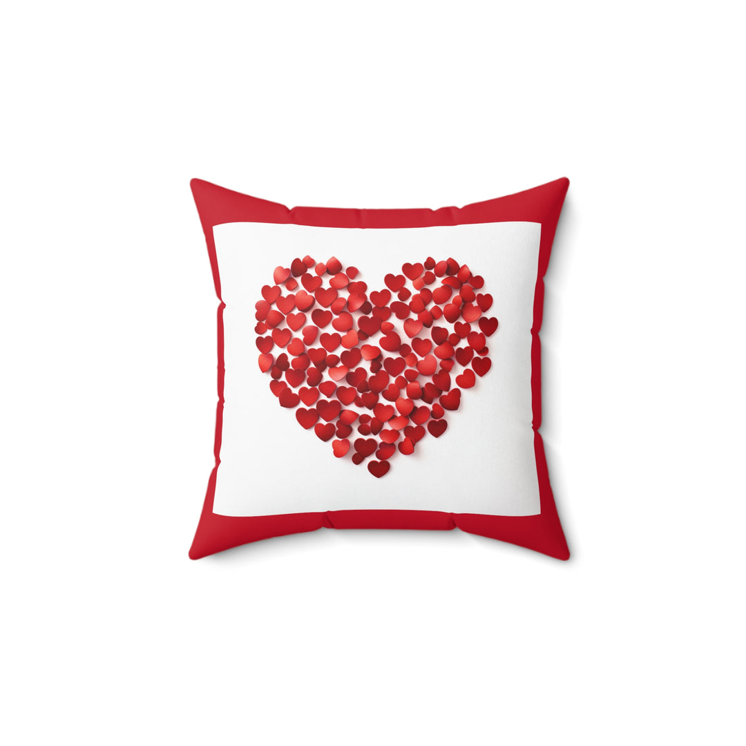 Love Embrace Heart-Shaped Red Mini Hearts Pillow – Cozy, Romantic & Decorative Accent for Every Space